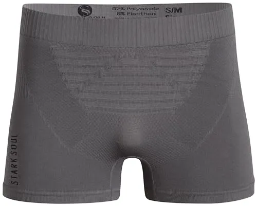 STARK SOUL Sport Boxershorts Herren Seamless Sportunterwäsche -Performance- Boxer Männer, leicht und Atmungsaktiv, Grau, Gr: L/XL