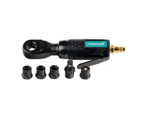 Aircraft Druckluft-Ratschenschrauber 2406100 Mini PRO - Steckschlüssel mit innovativem 5-Lamellen-Konzept für überlegene Leistung und hohe Zuverlässigkeit, ideal für kontinuierlichen Betrieb und präzises Arbeiten.