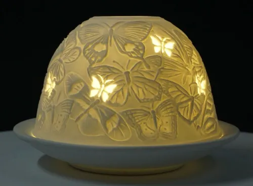 Teelichthalter Dome Light Schmetterlinge Teelicht Windlicht Ø12 cm Höhe 8,5 cm