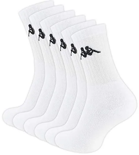 Kappa 6 Paar Original Tennissocken, Sportsocken in weiss, Gr. 43-46