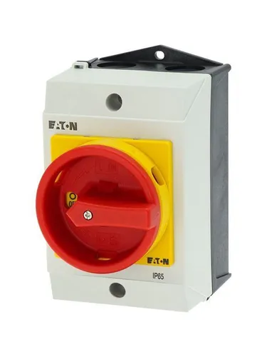 Eaton 207149 Hauptschalter - 3-polig + 1 Schließer, 20 A, mit Not-Aus-Funktion und abschließbar in 0-Stellung, ideal für sichere Stromabschaltung