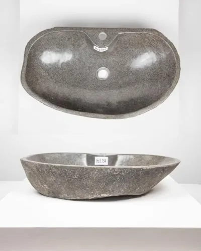 cm Naturstein Waschbecken Aufsatzwaschbecken aus Flussstein Findling für Gäste WC Bad Handwaschbecken Waschschale Wohnfreuden 70