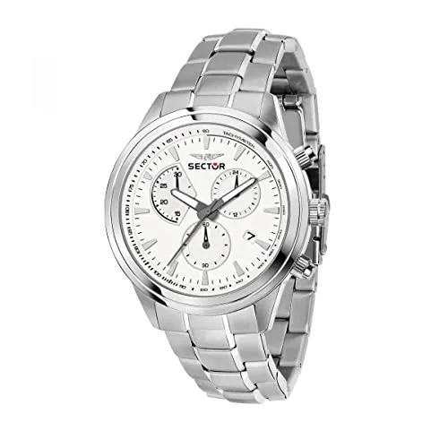 Sector No Limits 670 Herrenuhr - Chronograph mit 5 ATM Wasserdichtigkeit - Armbanduhren für Herren, 45mm Gehäuse aus Stahl, Quarzwerk und Chronograph, ideal für sportliche Aktivitäten und den Alltag.