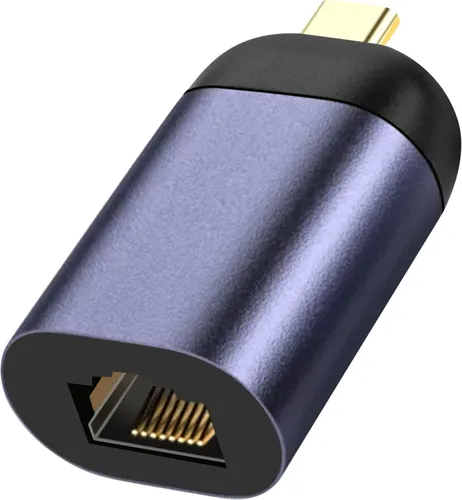 USB-C auf Ethernet Adapter, Kompaktes Design – Dunkelgrau