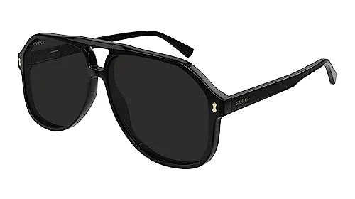 GUCCI GG1042S Herren Sonnenbrille, Schwarz-Grau, Größe 60 von GUCCI
