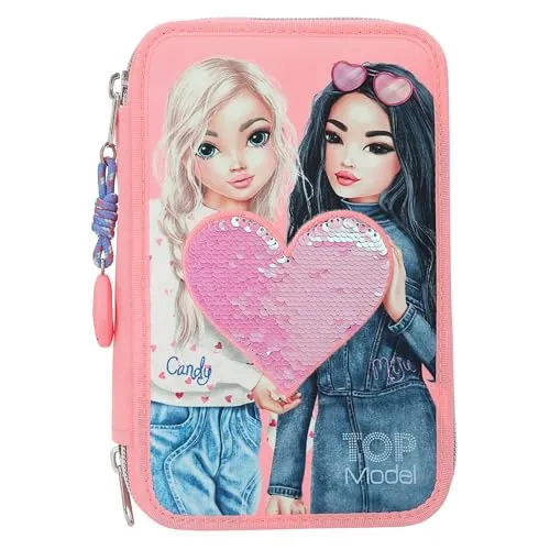 Depesche 3-Fach Federtasche mit Wendepailletten TOPModel - Rucksack mit einzigartigen Wendepailletten, ideal für kreative Kids und TOPModel-Fans. Perfekt für Schule und Freizeit.