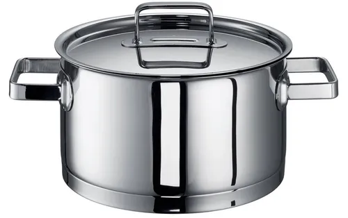 ROHE Germany Fleischtopf Chiara - Set mit Deckel - Fleischtöpfe aus hochwertigem rostfreiem Edelstahl mit energiesparendem Aluminium-Kapselboden, ideal für alle Herdarten inklusive Induktion. Praktische Innenskalierung und wärmeisolierende Griffe sorgen für Komfort beim Kochen.