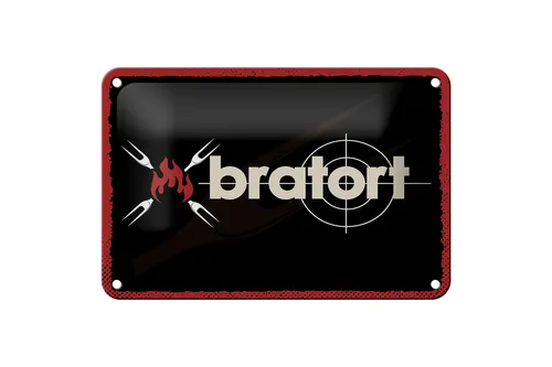 Blechschild Spruch 20x30 cm Bratort Grill Gabeln Deko Schild