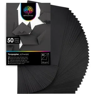 OfficeTree Tonpapier 1567, A3, schwarz, 130g/m², 50 Blatt
