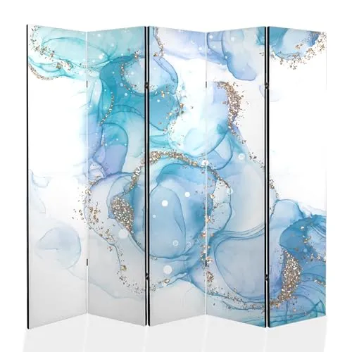 framed concept - Paravent Raumteiler Holz 225x172 cm, 5-teilig beidseitig, Sichtschutzwand