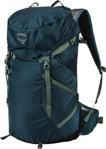 Osprey Sportlite Tour Wander-Rucksack Night Jungle Blue S/M - Wanderrucksack mit Lightweight Airspeed Design für optimalen Komfort, seitlichen Stretch Meshtaschen und fixiertem Deckel – perfekt für Abenteuer in der Natur.