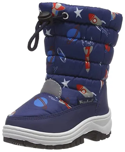 Playshoes Winterstiefel in Blau, Größe 24/25 für Babys - Wanderschuhe für Babys mit wärmendem Textilfutter, wasserabweisendem Obermaterial und sicherem Schnellverschluss - ideal für kalte Tage.