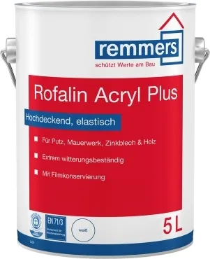 Remmers Rofalin Acryl - Wetterschutzfarbe für Holz - Hochdeckende, schnelltrocknende Wetterschutzfarbe für Holz und andere Untergründe, ideal für Innen- und Außenanwendungen. Umweltgerecht und feuchtigkeitsregulierend.