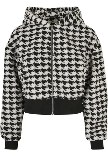 Urban Classics Ladies - Short Oversize Sherpa Jacke - L - Funktionsjacken in Oversize-Style mit flauschigem Sherpa-Material, großen Kapuze und praktischen Seitentaschen für zusätzlichen Komfort und modischen Look.