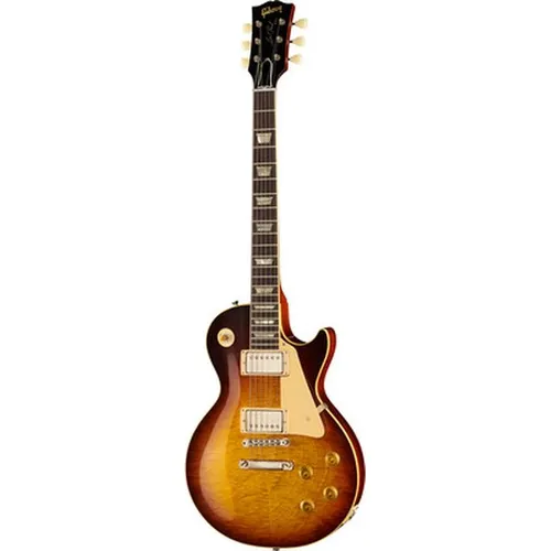 Gibson Les Paul 59 Southern Fade ULA - E-Gitarre mit geflammter Ahorn-Decke und massiven Mahagoni-Korpus, ideal für professionelle Musiker, inklusive Lifton Case und Zertifikat.
