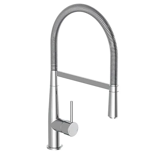 Schütte Spiralfeder-Küchenarmatur New York - Verchromt, elegantes Design mit ausklinkbarer Geschirrbrause und 360° Schwenkbereich für höchsten Komfort