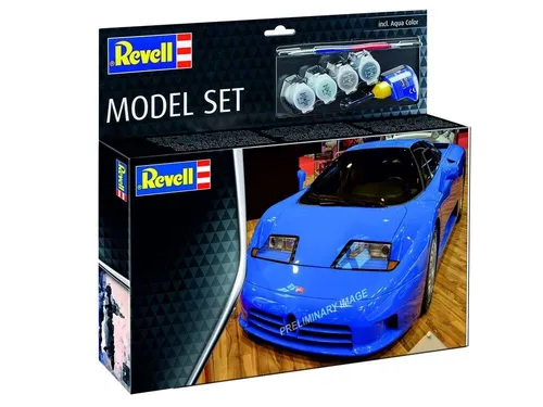 Revell Modellbau, Model Set EB110, Bausatz, Maßstab 1:24, 140 Teile, Bastelset ab 12 Jahren, Detailgetreues Modell, Sportwagen, Authentische Nachbildung