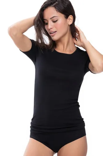 Mey Noblesse T-Shirt Schwarz Baumwolle 50 Damen - Shirts - Exklusives T-Shirt aus 100 % Baumwolle für höchsten Tragekomfort und elegante Passform, ideal für jeden Anlass.