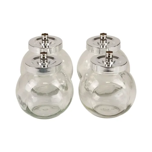 Kerzenständer Glas Metall Kerzenhalter Silber Ø10,5cm 4er Set - Elegante Deko für festliche Anlässe: 4er Set Kerzenständer aus Glas und Metall, ideal für Hochzeiten oder Weihnachten. Verleihen Sie Ihrem Raum einen stilvollen Akzent.