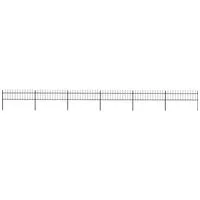 vidaXL Gartenzaun mit Speerspitzen 10,2 x 0,6 m Schwarz - Metallzaun mit dekorativen Speerspitzen, 10,2 m lang, aus robustem pulverbeschichtetem Stahl für hohe Sicherheit und einfache Montage.