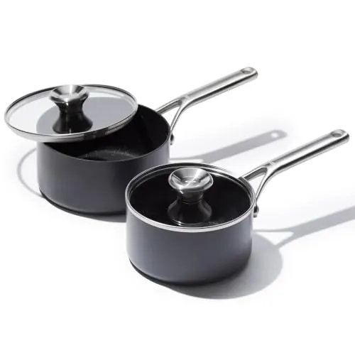 OXO Good Grips Topf-Set Ceramic Professional – 4-teilig, 16 & 18 cm, Antihaftbeschichtung