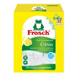 Erdal-Rex Frosch Citrus Voll-Waschpulver 1,45 kg - Waschmittel für ca. 22 Waschladungen, mit Aktiv-Sauerstoff für eine fasertiefe Reinigung und natürlichen Citrus-Extrakten zur effektiven Fleckenentfernung.