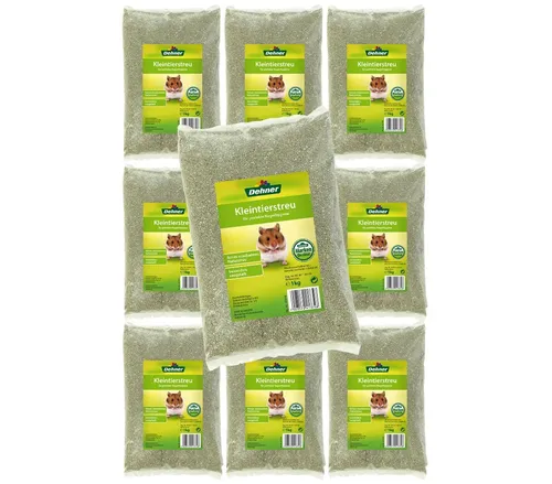 Dehner Einstreu Kleintierstreu, 10 x 1 kg - Tierstreu aus 100% Naturton, geruchshemmend und ideal für Meerschweinchen und Hamster, sorgt für ein wohltuendes Zuhause im Käfig.