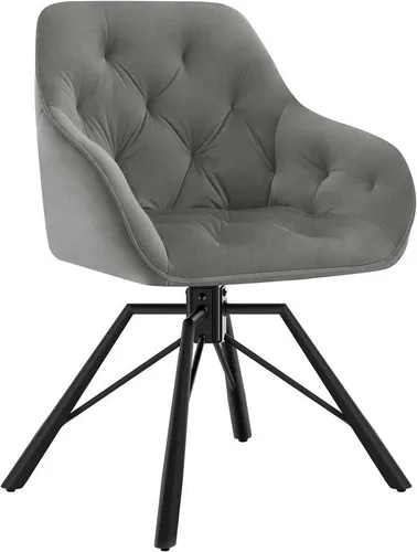 WOLTU Drehstuhl mit Samtbezug, Dunkelgrau - Esszimmerstuhl mit ergonomischem Design, 360° drehbar und stabilen Metallbeinen für maximalen Komfort und vielseitige Nutzung in jedem Raum.