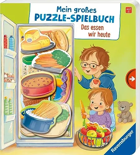 Mein großes Puzzle-Spielbuch: Das essen wir heute - Kinderbuch ab 2 Jahren, mit 10 Puzzleteilen
