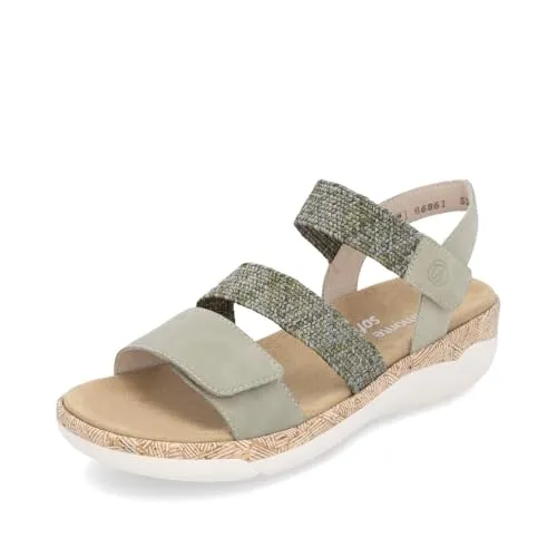 Remonte Damen Sandale in Grün, Gr. 42 - Wanderschuhe mit zwei praktischen Klettverschlüssen für optimalen Halt und einem gepolsterten Fußbett für höchsten Tragekomfort. Ideal für Alltag und sommerliche Spaziergänge.