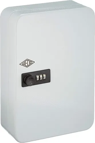 WEDO Schlüsselkasten grau mit 24 Haken und Zahlenschloss - Schlüsselkästen mit 24 Haken für optimale Organisation. Der WEDO Schlüsselkasten bietet Sicherheit durch ein Zahlenschloss und hochwertigen Korrosionsschutz dank Pulverbeschichtung.