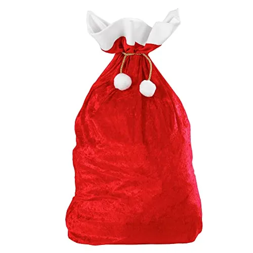 W WIDMANN MILANO Party Fashion 1561X - Weihnachtsmann Sack, aus Samt, 60 x 100 cm, ideal für Geschenke und festliche Stimmung
