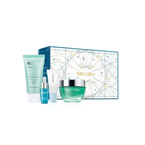 Biotherm Aquasource Hyalu Plump Set - Geschenkset für Sie mit 48H Feuchtigkeit. Enthält Gesichtsgel, Lippenpflege, Elixir und Cleanser für strahlend frische Haut und unwiderstehlich weiche Lippen.