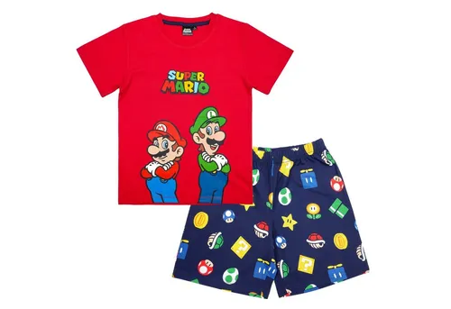 Super Mario Schlafanzug SUPER MARIO Pyjama Kurzarm Schlafanzug