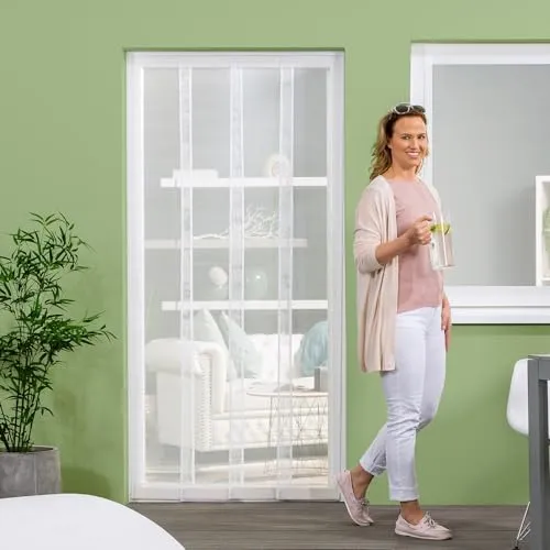 Fliegengitter Lamellenvorhang für Türen - Insektenschutz aus Fiberglas 100 x 220 cm - Praktischer Insektenschutz-Lamellenvorhang für Türöffnungen bis 95 cm Breite. Einfach zu montieren, ideal für Terrassen- und Balkontüren. Effektiver Schutz vor Insekten mit langlebigem Fiberglas-Gewebe.