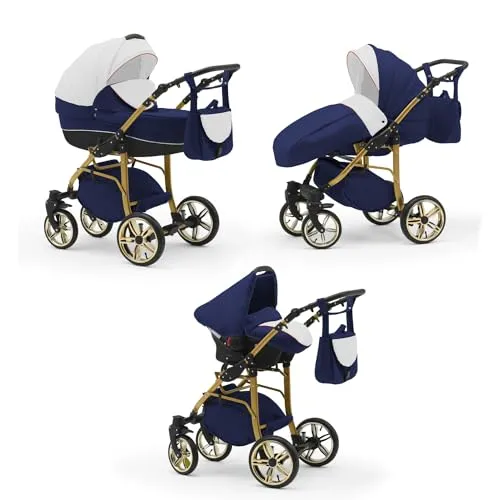 Kinderwagen-Set 4 in 1 Neo Gold inkl. Sportsitz und Autositz - 16 Teile - in 22 Farben