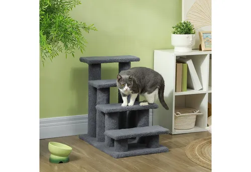 PawHut Tiertreppe 4 Stufen für Katzen und Hunde von PawHut