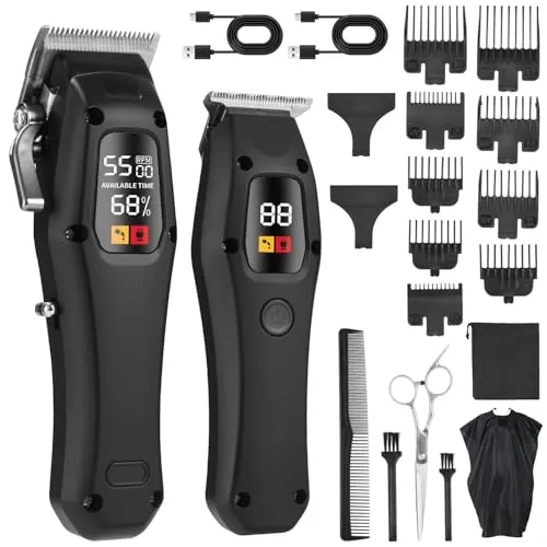 Tixexo Haarschneidemaschine Profi Herren, T-Klingen Trimmer Kit, Barttrimmer Haarschneider, Haartrimmer Bartschneider Barttrimmer Wasserdicht, Schwarz