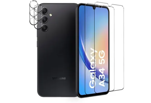 CoolGadget Schutzfolie Panzerfolie für Samsung Galaxy A35 5G, (Spar-Set 4in1, 2x Displayschutz, 2x Kameraschutz), Panzerglas Schutzfolie für Samsung Galaxy A35 5G