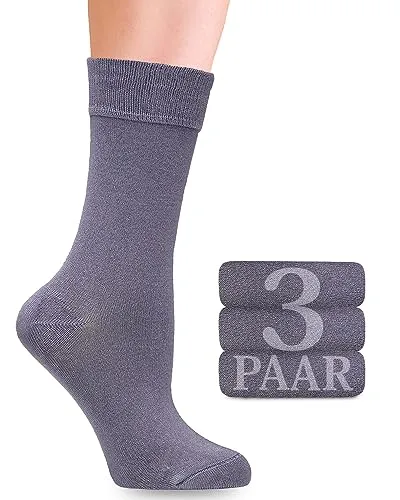 Fiera Besa Socken mit Lycra für Damen: Komfortnaht am Ansatz der Zehennägel; für Business und Freizeit; 3 Paar