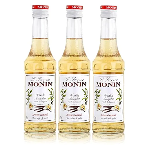 3x Monin Vanille / Vanilla Sirup, 250 ml Flasche
