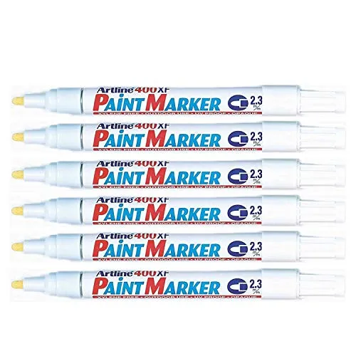 Produktbild ARTLINE Paint 400 XF Permanentmarker Permanentmarker, konische Spitze, 2,3 mm, Weiß, 6 Stück