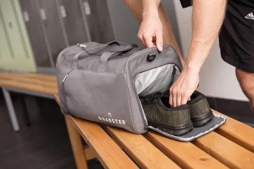 Quabster Unisex Sporttasche viele Fächer, Nassfach in Grau