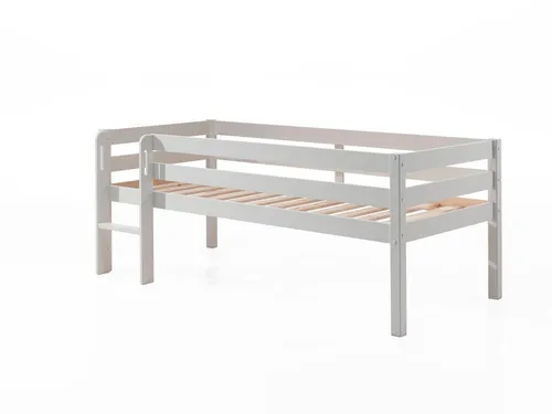 aufm Kessel Kinderbett Kojenbett Karolina 208x105x83 Kinderbett Einzelbett Massivholz Weiß (inkl. Versand, Lieferung bis Verwendungsstelle), Liegefläche 90 x 200, niedrige Höhe, ideal für Dachschrägen 58