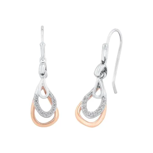 Amor Ohrhänger 925 Sterling Silber mit Zirkonia - Bicolor Ohrringe aus hochwertigem 925 Sterling Silber, verziert mit funkelnden Zirkonia. Perfekte Geschenkidee für besondere Anlässe in einer eleganten Schmuck Geschenk Box.