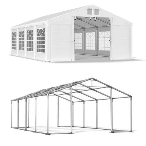 Produktbild Partyzelt 6x8 PVC Pavillon Gartenzelt Festzelt Bierzelt Ganzjährig NEU Weiß W