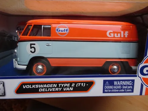 VW T1 Gulf Lieferwagen Oldtimer Modelauto 1:24 - Detailgetreues Modellauto im Maßstab 1:24, perfekt für Sammler und Liebhaber klassischer Fahrzeuge.