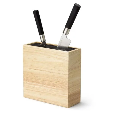 CONTINENTA Messerblock mit flexiblem Einsatz - Küchenmesser-Block aus Hartholz mit herausnehmbarem, hygienischem Kunststoffeinsatz für verschiedene Messergrößen. Handgefertigt und nachhaltig, ideal für die moderne Küche.