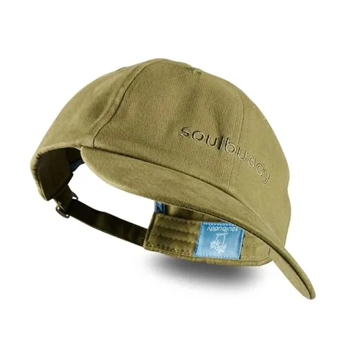 Soulbuddy Dad Cap - Basecap - Vintage Look - Baseball Style für Damen & Herren - Sonnenhut - Unisex - One Size - Verstellbare Größe - Farbe Olive