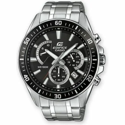 Casio Herren Armbanduhr EFR-552D-1AVUEF - Analog Quarz, massives Edelstahlgehäuse, wasserdicht bis 10 Bar und mit Neo Display